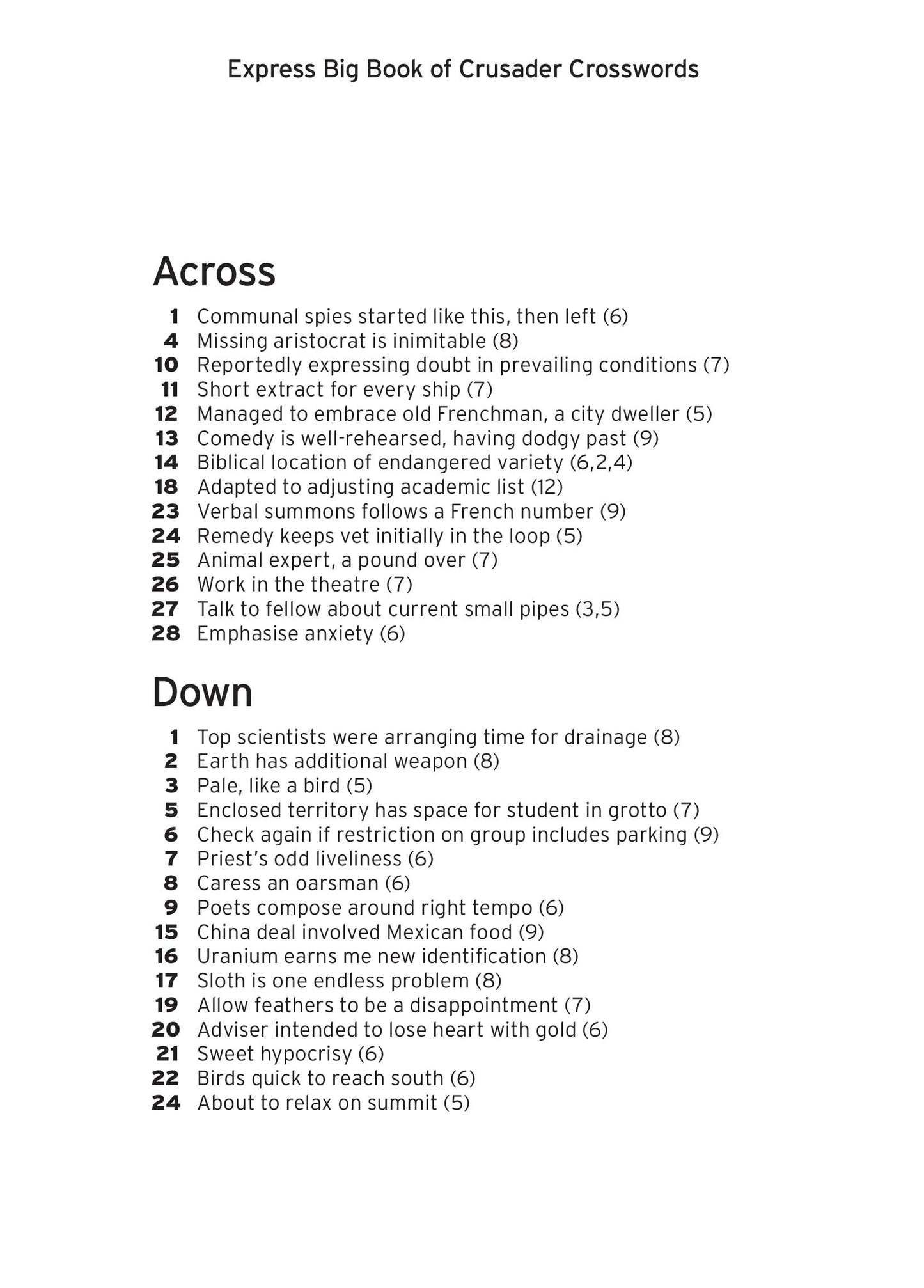 Express: Big Book of Crusader Crosswords Volume 1 (Daily Express Puzzle Books)