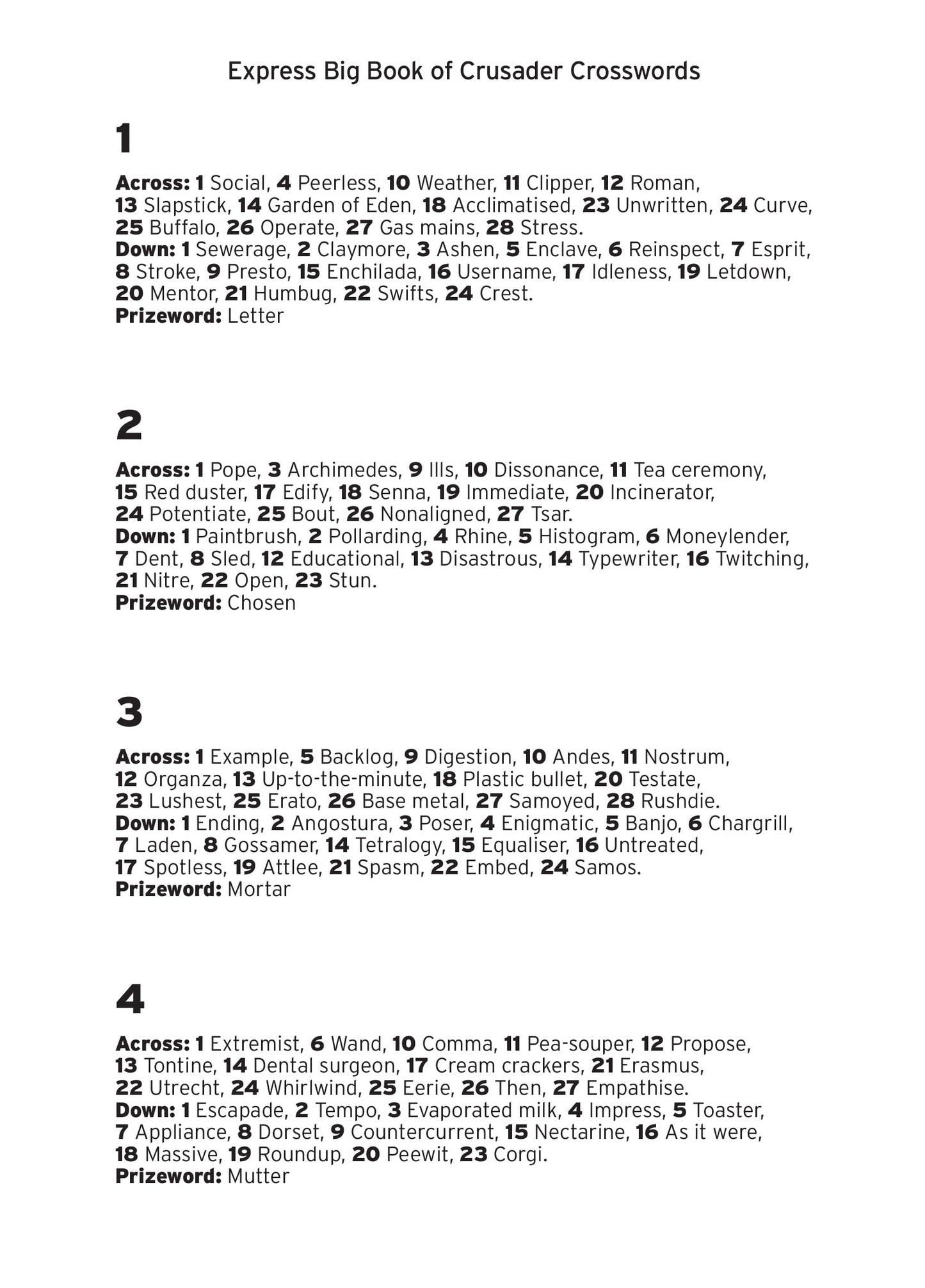 Express: Big Book of Crusader Crosswords Volume 1 (Daily Express Puzzle Books)