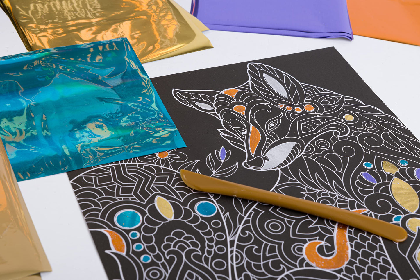 Hinkler - Kaleidoscope Creativity Foil Art Animals Kit