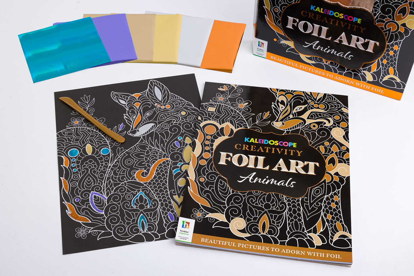Hinkler - Kaleidoscope Creativity Foil Art Animals Kit